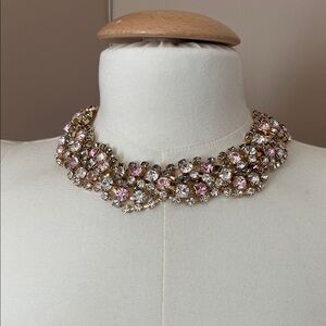 SugarFix Elegant Pink and Gold Crystal Necklace